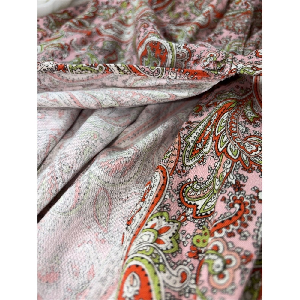 Zara Paisley Print Wrap Dress Large Side Tie Beaded Straps Boho‎ Chic Beach EUC - Picture 5 of 8